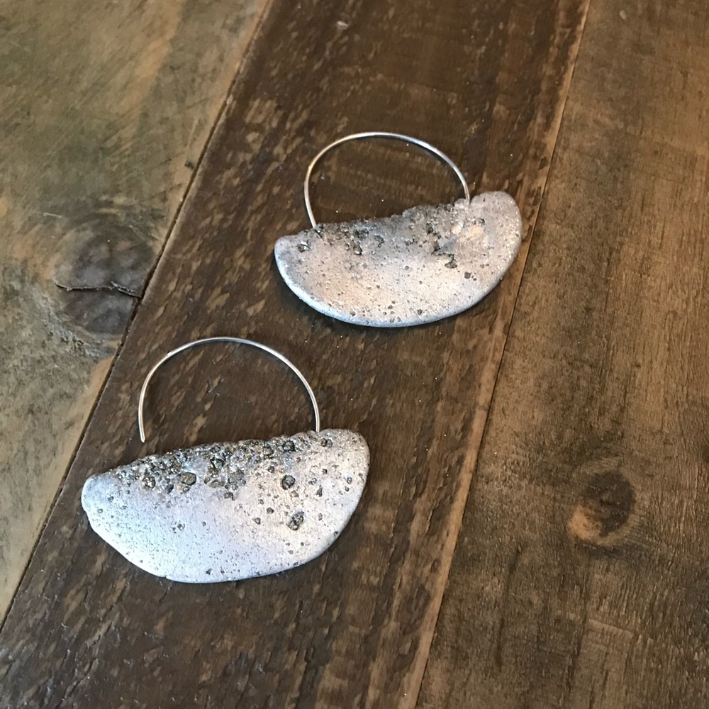 Matana handmade silver Druzy statement earrings